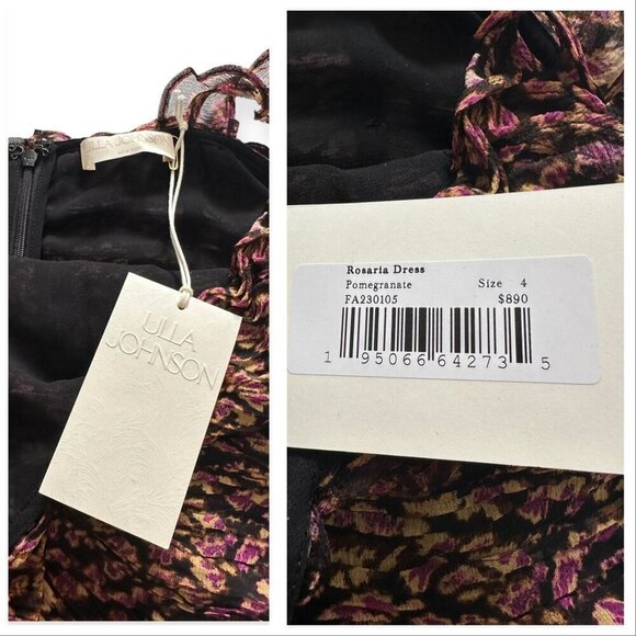 Ulla Johnson Rosaria Silk Midi Dress, in Pomegranate, Size 4, New with Tag‎ - Picture 6 of 16